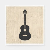 Serviette En Papier Arrière - plan de script d'art guitare acoustique (Devant)