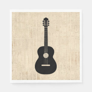 Serviette En Papier Arrière - plan de script d'art guitare acoustique
