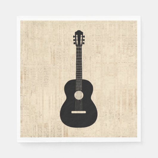 Serviette En Papier Arrière - plan de script d'art guitare acoustique (Devant)