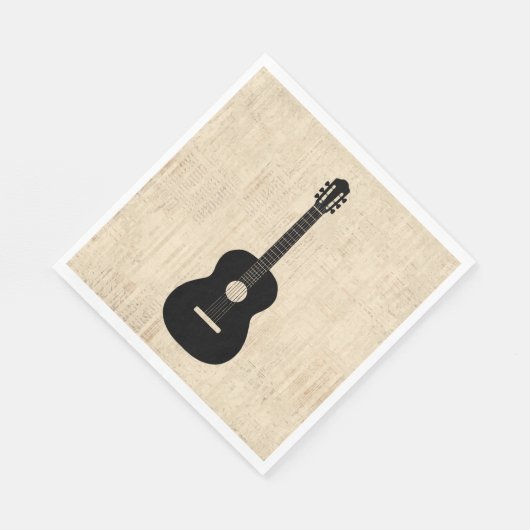 Serviette En Papier Arrière - plan de script d'art guitare acoustique (Coin)