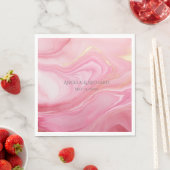 Serviette En Papier Arrière - plan en marbre rose (En situation)