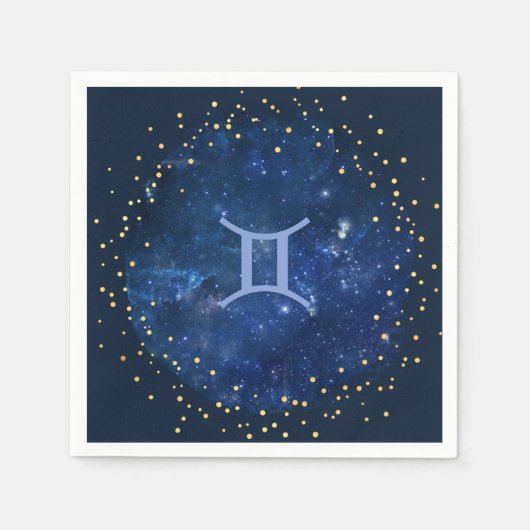 Serviette En Papier Arrière - plan Galaxy - Symbole Gemini (Devant)