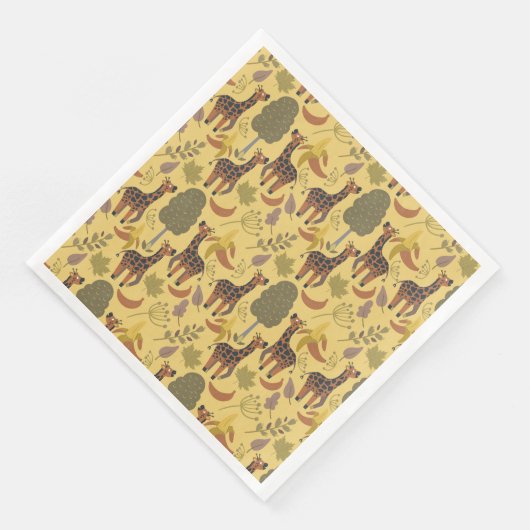 Serviette En Papier Arrière - plan jaune motif sans soudure (Coin)