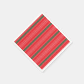 Serviette En Papier arrière - plan rayé rouge et vert (Coin)