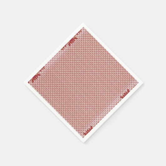 Serviette En Papier arrière - plan rose et blanc avec motif (Coin)