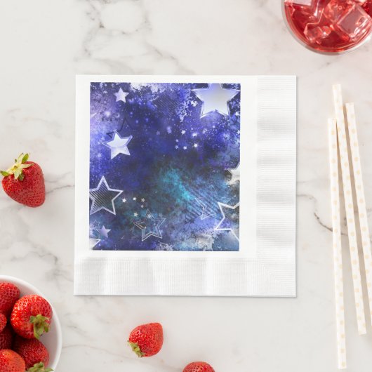 Serviette En Papier Arrière - plan spatial avec étoiles (En situation)