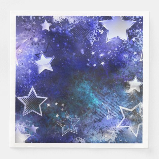 Serviette En Papier Arrière - plan spatial avec étoiles (Devant)