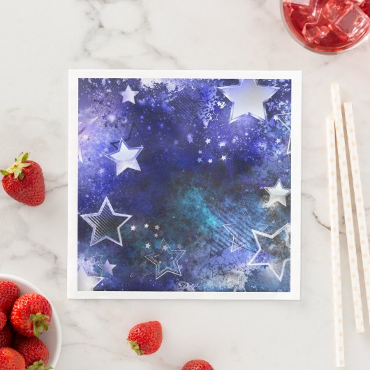 Serviette En Papier Arrière - plan spatial avec étoiles (En situation)