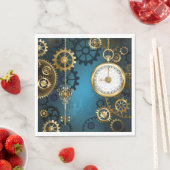 Serviette En Papier Arrière - plan turquoise à vapeur avec engrenages (En situation)