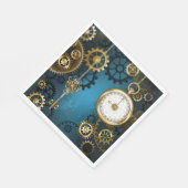 Serviette En Papier Arrière - plan turquoise à vapeur avec engrenages (Coin)
