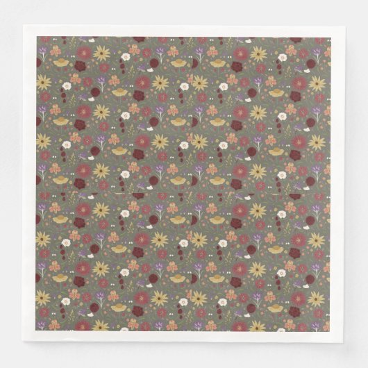 Serviette En Papier Arrière - plan vert de l'automne (Devant)