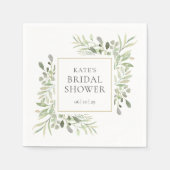 Serviette En Papier Arrosage de mariage aquarelle de verdure (Devant)