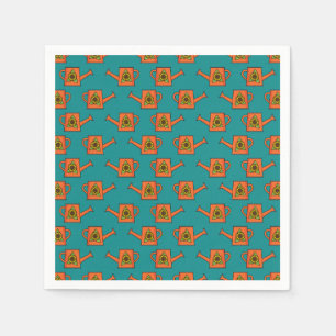 Serviette En Papier Arrosage orange avec tournesol