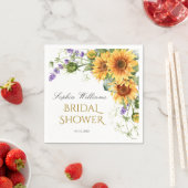Serviette En Papier Arrosement de mariage champêtre aux tournesols et (En situation)