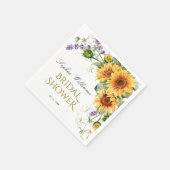 Serviette En Papier Arrosement de mariage champêtre aux tournesols et (Coin)