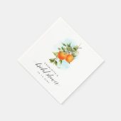 Serviette En Papier Arrosoir de mariage aux oranges aquarelles et agru (Coin)