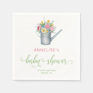 Serviette En Papier Arrosoir sauge rose floral baby shower