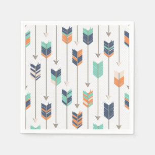 Serviette En Papier Arrow Tribal Blue Orange Green Paper Naples