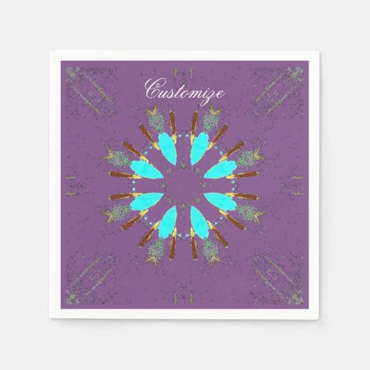Serviette En Papier Arrowhead plumes pow-wow motif Thunder_Cove (Devant)