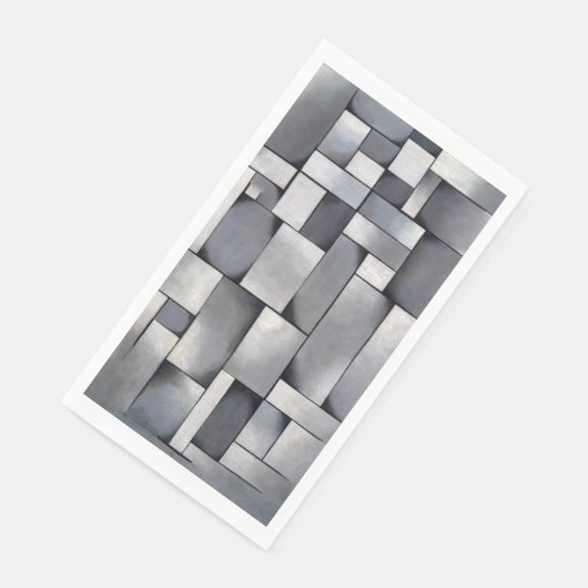 Serviette En Papier Art Abstrait - Composition en gris (Coin)