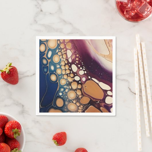 Serviette En Papier Art abstrait en marbre liquide (En situation)