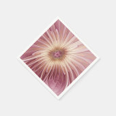 Serviette En Papier Art Abstrait Fractal Fleur & Tons de Bourgogne (Coin)