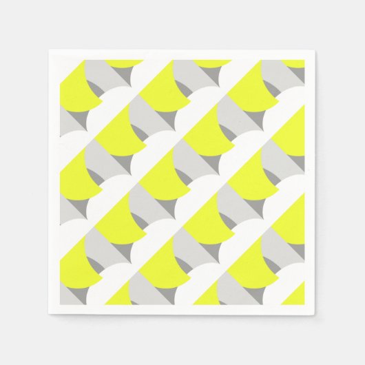 Serviette En Papier Art Abstrait gris jaune blanc (Devant)