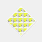 Serviette En Papier Art Abstrait gris jaune blanc (Coin)