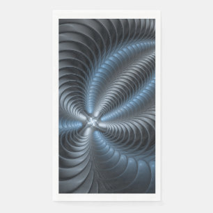 Serviette En Papier Art abstrait moderne 3D fractal bleu gris plastiqu