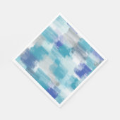 Serviette En Papier Art abstrait moderne aquarelle turquoise et gris (Coin)