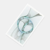 Serviette En Papier Art Abstrait moderne Fractal Bleu Turquoise Gris (Coin)