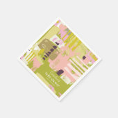 Serviette En Papier Art Abstrait moderne Lime Green Cute Baby shower (Coin)