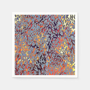 Serviette En Papier Art Abstrait moderne rouge jaune noir