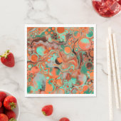 Serviette En Papier Art Abstrait orange et Brown (En situation)