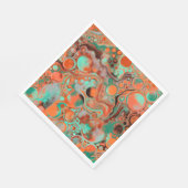 Serviette En Papier Art Abstrait orange et Brown (Coin)