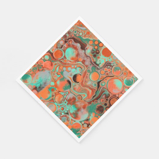 Serviette En Papier Art Abstrait orange et Brown (Coin)