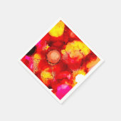 Serviette En Papier Art Abstrait rose jaune rouge et rose (Coin)