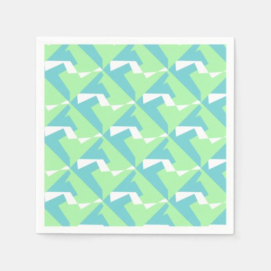 Serviette En Papier Art Abstrait Turquoise Bleu Vert (Devant)