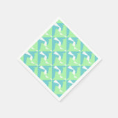 Serviette En Papier Art Abstrait Turquoise Bleu Vert (Coin)