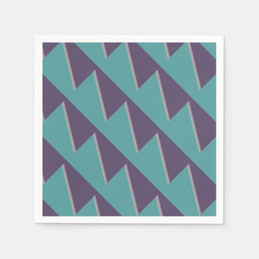 Serviette En Papier Art Abstrait Turquoise violet (Devant)