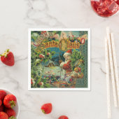 Serviette En Papier Art antique du Père Noël (En situation)