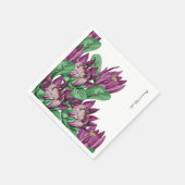 Serviette En Papier Art aquarelle de Protéa roi pourpre (Coin)