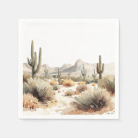 Art aquarelle minimaliste du désert avec cactus Sa