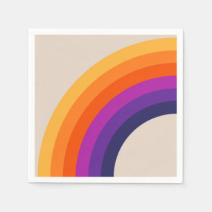 Serviette En Papier Art arc-en-ciel de style rétro coloré