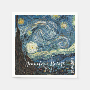 Serviette En Papier Art célèbre - Nuit étoilée par Vincent van Gogh.