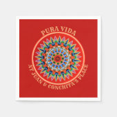 Serviette En Papier Art costaricain avec texte personnalisable (Devant)