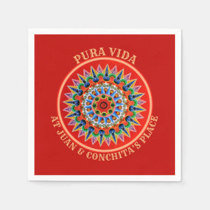 Serviette En Papier Art costaricain avec texte personnalisable
