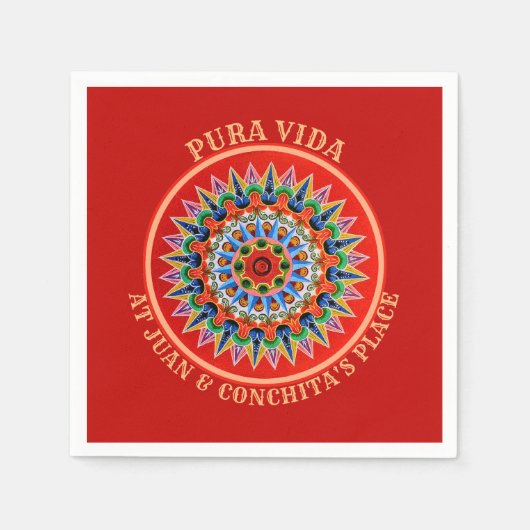 Serviette En Papier Art costaricain avec texte personnalisable (Devant)