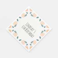 Art de bordure d'anniversaire de fruit de pêche à