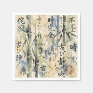 Serviette En Papier Art de calligraphie japonaise vintage (7)